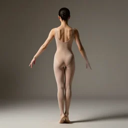 sia furler wearing a skin colored leotard full body artistic photoshoot from behind