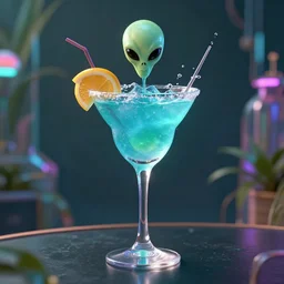 alien cocktail, biopunk digital art, 8k