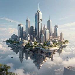 a futuristic floating city