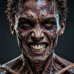 malakai black in sleepy hollow, full body, big two toned eyes, teeth gritted, horror, intricate details, cinematic, epic, realistic, anatomy, tomer hanuka, uplight, artstation, photorealistic, scary