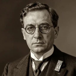 ultra - realistic sepia portrait photo of a 1 9 2 0 s shorter man receeding hair, light brown eyes and thick glasses, well dressed, a middle - sized art deco brooch replicating an egyptian cartouche from the sixteenth dynasty., dark, brooding, atmospheric lighting, painted, sepia, intricate, ultra - detailed by leesha hannigan, thierry doizon, kai carpenter, well composed, best on artstation, cgsociety, epic, stunning, gorgeous, intricate detail, wow, masterpiece