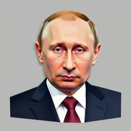 cubist portrait of vladimir putin cutout digital illustration cartoon colorful beeple vector art