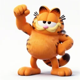 garfield muscular garfield, epic pose, vivid details
