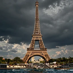 The Eiffel tower in the ocean