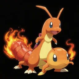 pokemon art, anime, new fire starter pokemon based on a centipede, artgerm, clean anime style, detailed, high quality
