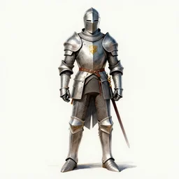 a perfect, realistic professional digital sketch of a fantasy knight in style of Marvel, full length, by pen and watercolor, by a professional French artist on ArtStation, on high-quality paper