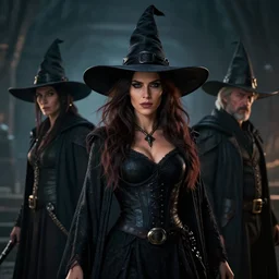 portrait, female witch, photoreal, dramatic, cinematic, detailed, magnificiant, realistic, photo real, unreal engine 5, rule of thirds, dynamic lighting, in the style of eddie mendoza and sebastian luedke