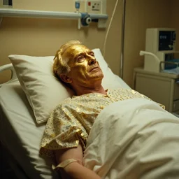 7 0 s movie still of a old golden man in the hospital, cinestill 8 0 0 t 3 5 mm eastmancolor, heavy grain, high quality, high detail