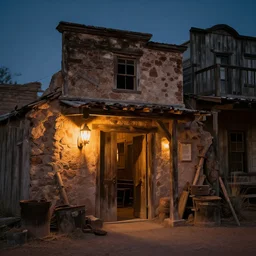 an old mine entrances lit by toches in an ancient old wild West town, arizona desert, Dynamic lighting, cinematic, establishing shot, extremely high detail, photo realistic, cinematic lighting, , post processed denoised, concept design, concept art, artstation, matte painting, midjourney, style by alex ross, raphael lacoste, eddie mendoza