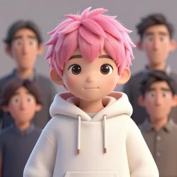 a beautiful portrait of a cute boy with pink hair wearing a kigurumi. character design by cory loftis, fenghua zhong, ryohei hase, ismail inceoglu and ruan jia. artstation, volumetric light, detailed, photorealistic, rendered in octane