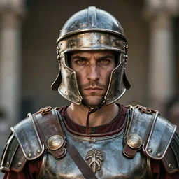roman general, actor timothy shalame!!, roman soldier armor, perfect symmety!!, close - up portrait of roman centurion without helmet, character portrait, shaded, deep focus, amber eyes, insane art, trending on artstation, perfect lighting, 8 k, movie cover art, sharp focus, anatomically correct, historically accurate!!, by artgerm