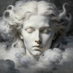 demigod in the clouds, face made out of clouds, dramatic, intricate, elegant, highly detailed, digital painting, artstation, concept art, smooth, sharp focus, illustration, art by gustave dore, octane render