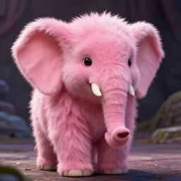 A still of a fluffy pink humanoid elephant like creature in The Dark Crystal (1982)