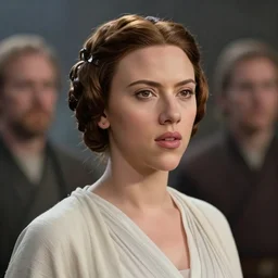 headshot of scarlett johansson as princess leia in star wars by william bouguereau and louis rhead