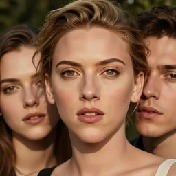 a portrait of scarlett johannson, big eyes, plump lips, detailed faces, beautiful, rich deep colours masterpiece, golden hour, sharp focus, ultra detailed, by leesha hannigan, ross tran, thierry doizon, kai carpenter, ignacio fernandez rios