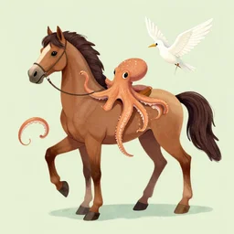 a half horse half octopus bird