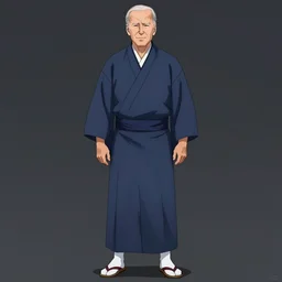 A full-body anime portrait of Joe Biden as an anime man wearing a kimono from Skyrim, by Stanley Artgerm Lau, WLOP, Rossdraws, James Jean, Andrei Riabovitchevy, Marc Simonetti, and Sakimichan, trending on artstation