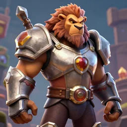 portrait 🦁 with hexa armor, octane render, detailed, brawl stars, unreal engine 5, cinema 4 d cinematic, artstation, greg rutkowski, clash of clan, clash royal