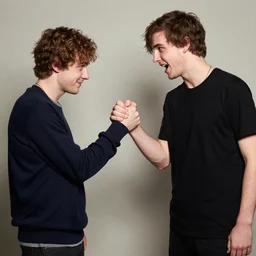 pewdiepie doing an awkward handshake