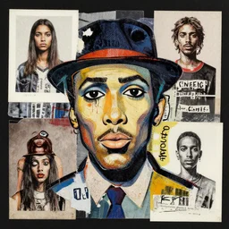 mixed media collage basquiat style