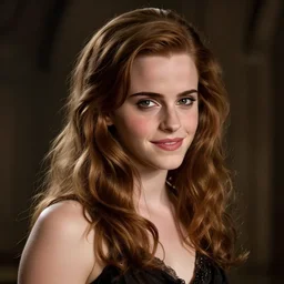 seductive emma watson as sexy evil hermione granger, dark witch, photo shoot, cute coy smirk, temptress