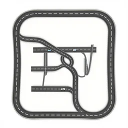 full fun race track map. wide road in some area, clean and simple. vector art. small