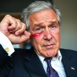 george bush punched in the eye, candid self portrait