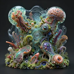 the omni, gekkolings, gelatinosis glass, retro futurism octane render, lush layered biomechanical fauna, phantastica, aliena, nudibranch, fluox symbiosi crusta, unspaceship, gekko soles gelatin brains, mollis, chaos, artificia, vortices micro water, fluida, by peter mohrbacher