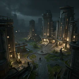 game environment architecture concept art, dramatic lighting, cinematic, art station, matte painting, unreal engine, hyper - realistic