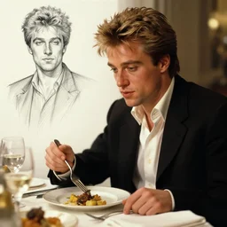 james dean eating dinner, character sheet, character design, contrast, deep focus, turnaround, highly detailed, dramatic lighting, digital painting, artstation, concept art, matte, sharp focus, illustration, elegant, art by artgerm and greg f and alphonse mucha.
