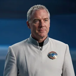 bill murray as a starship captain, high definition, color film,