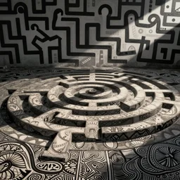 labyrinth zentangle, keith haring