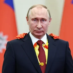 Vladimir Putin dressed as a clown,
