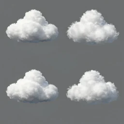 Art demo of clouds in four point perspective.