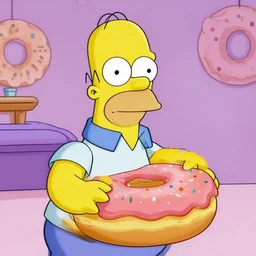 homer simpson as a donut