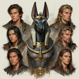 a study of cell shaded portrait of anubis concept art, llustration, post grunge, concept art by josan gonzales and wlop, by james jean, victo ngai, david rubin, mike mignola, laurie greasley, highly detailed, sharp focus, alien, trending on artstation, hq, deviantart, art by artgem