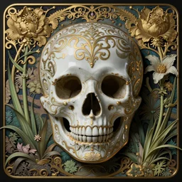 memento mori by arthur rackham, art forms of nature by ernst haeckel, ornate antique porcelain beautiful skull mask, ultrasharp, photorealistic, hyperdetailed, octane render, polished, art nouveau, gothic, intricate ornamental organic filigree, art nouveau botanicals, art forms of nature by ernst haeckel, horizontal symmetry, symbolist, visionary