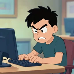 an angry person typing toontown is bad