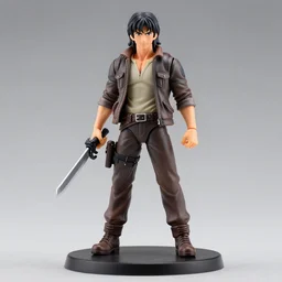 an anime nendoroid of john rambo, figurine, detailed product photo.