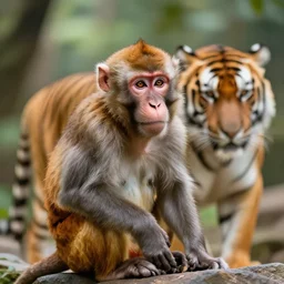 monkey and tiger hybrid, photography, bokeh, 4k