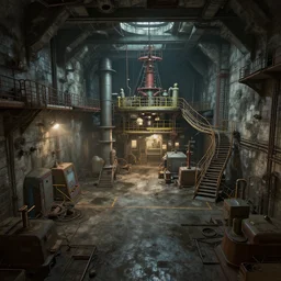 Underground shipyard, digital art, artstationhq