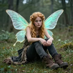 a photo of a homeless magic fairy