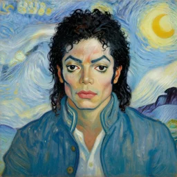 vincent van gogh painting of michael jackson, oil painting, masterpiece, extremely detailed