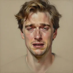 beautiful neutral earth toned painting palette knife artwork by yoji shinkawa jeremy mann, portrait of tobey maguire crying, intricate, elegant, highly detailed, digital painting, artstation, concept art, smooth, sharp focus, illustration, charlie bowater and magali villeneuve and alphonse mucha, gaston bussiere, craig mullins, j. c. leyendecker, by artger