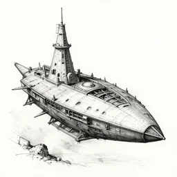 a sinister loose brushwork ink sketch of a norse spaceship by roger dean in the style of renaissance art, very, very aesthetic
