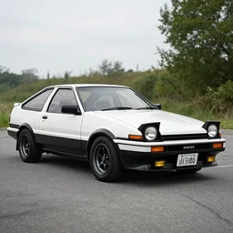 A Toyota AE86 Trueno if it were manufactured in the 2022 production year, 2022 Toyota AE86 Trueno, wide angle exterior 2022