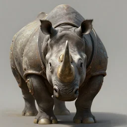 perfectly centered portrait of a assam rhino, head space composition, sci - fi armour, muscular! cyberpunk, intricate, elegant, highly detailed, digital painting, artstation, concept art, sharp focus, illustration, art by artgerm and greg rutkowski and alphonse mucha