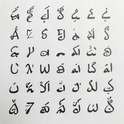Urdu Alphabets on a paper
