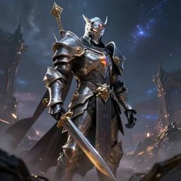 cosmic knight, fantasy apocalypse, digital art, 4 k