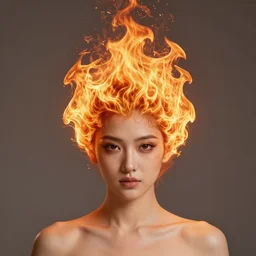portrait of a fire mage, flame head, fiery ( ( ( hair ) ) ), burning, fire!!! flame!!! burn, medium shot, digital art, highly detailed, 1 2 3 4, by tom bagshaw, wlop, artgerm